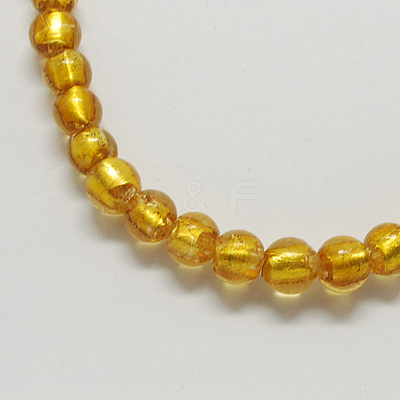 Handmade Silver Foil Glass Beads FOIL-R054-12mm-7-1