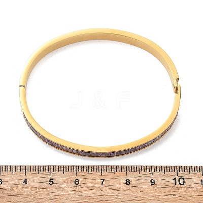 304 Stainless Steel Rhinestone Bangles for Women BJEW-Z092-02G-1