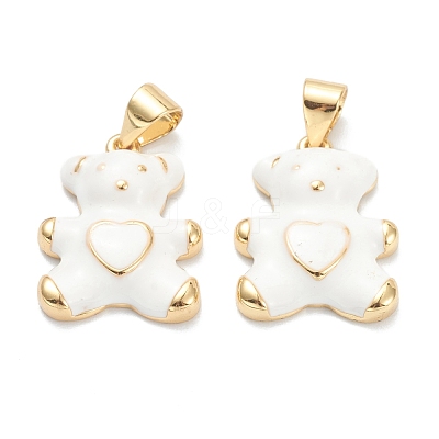 Brass Enamel Pendants KK-A153-06G-G-1