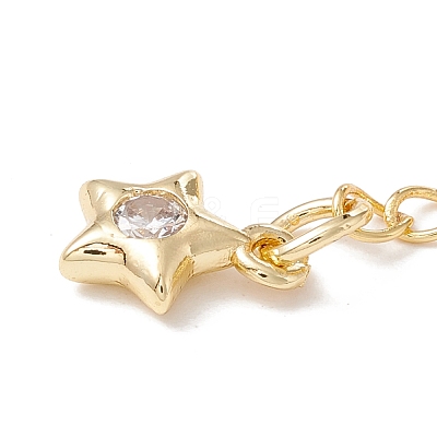 Brass Micro Pave Cubic Zirconia Chain Extender KK-C238-02G-1
