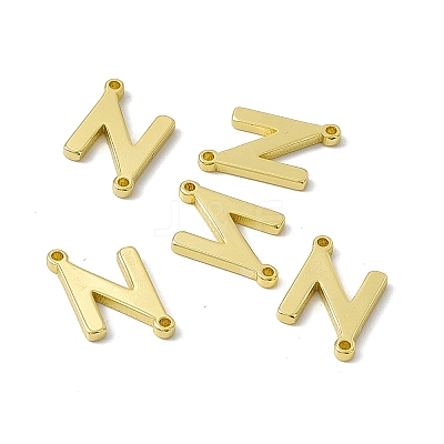 Rack Plating Brass Letter Connector Charms KK-C007-38G-N-1