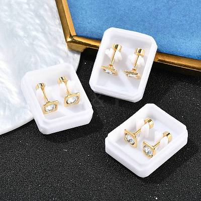 Square Crystal Rhinestone Ear Fake Plugs EJEW-H105-21G-A-1