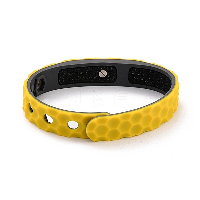 Flat Silicone Cord Bracelets LS-BJEW-F421-01B-1