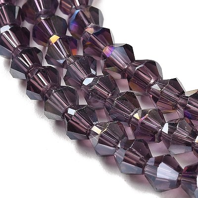 Transparent Electroplate Glass Beads Strands GLAA-F029-3mm-A04-1