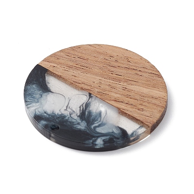 Pearlized Resin & Walnut Wood Pendants WOOD-C016-01G-1