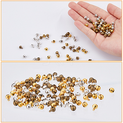 300Pcs 3 Colors Brass Bell Charms KK-FH0007-63-1