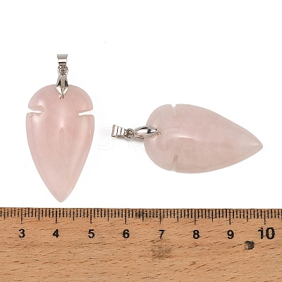 Natural Rose Quartz Pendants G-H359-04P-04-1