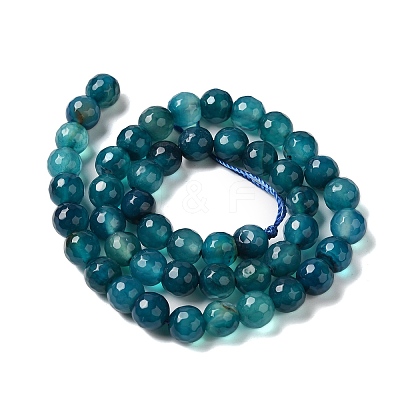 Dyed & Heated Natural Agate Beads Strands G-P539-D01-08-1