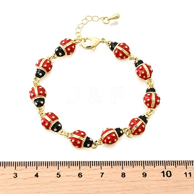 Brass Charm Bracelets for Women BJEW-C107-02G-1