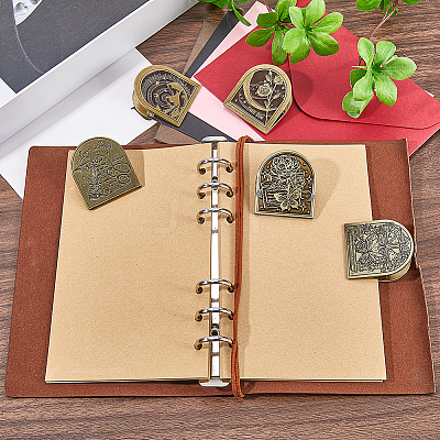3 Bags Tibetan Style Zinc Alloy Decorative Binder Clips FIND-CP0004-02-1