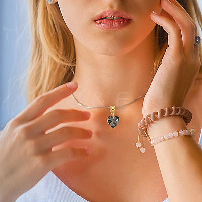 30Pcs 6 Color Glass Pendant PALLOY-GO00009-1