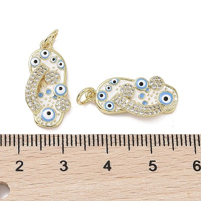 Golden Brass Micro Pave Cubic Zirconia Pendants KK-L209-073G-04-1