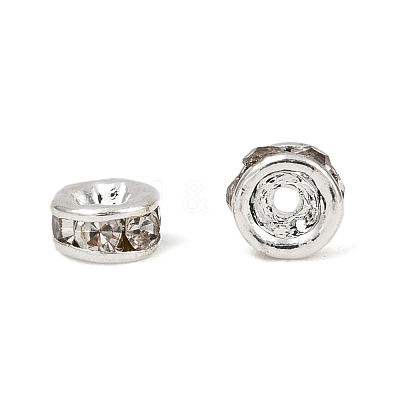 Rack Plating Rondelle Brass Grade A Crystal Rhinestone Spacer Beads RB-D300-S-1