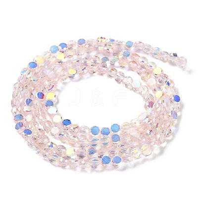 Transparent Electroplate Glass Beads Strands GLAA-Q099-A01-10-1
