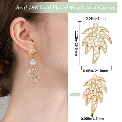 10Pcs Autumn Theme Brass Pendants KK-BBC0011-78-1