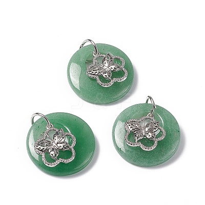 Natural Green Aventurine Pendants G-P484-01P-25-1