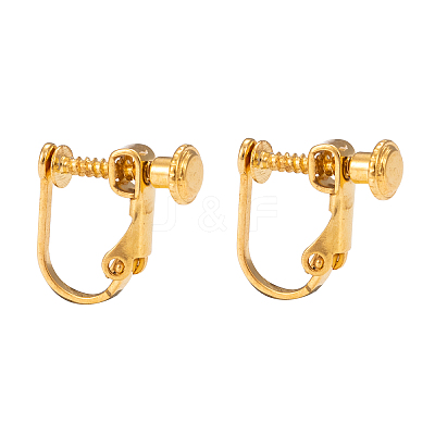 Brass Screw On Clip-on Earring Findings LS-KK-L164-02G-1