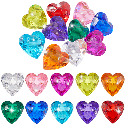10Pcs 10 Colors Transparent Acrylic Beads TACR-SP0001-16-1