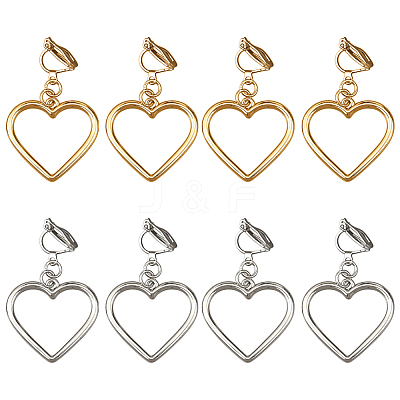 4 Pairs 2 Colors Iron Alloy Clip-on Earrings EJEW-HY0001-38-1