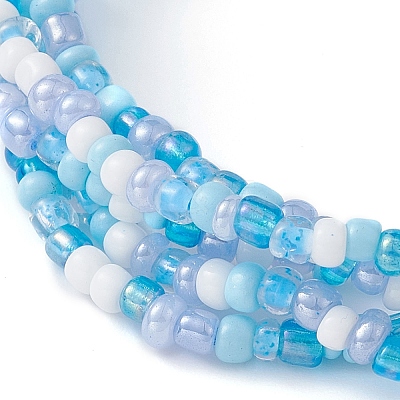 Glass Seed Beaded Multi-strand Bracelet BJEW-JB09527-02-1