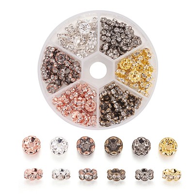 Brass Rhinestone Spacer Beads RB-JP0002-08-1