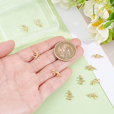 10Pcs Leopard Rack Plating Brass Charms KK-BBC0027-35-1