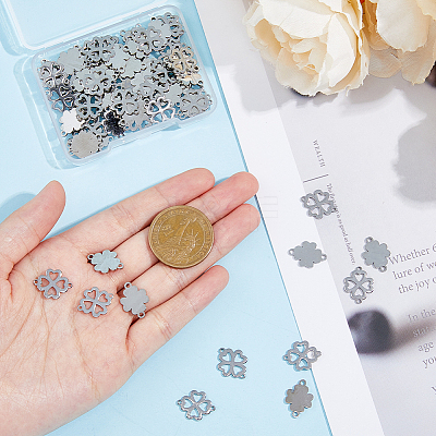 80Pcs 2 Styles 201 Stainless Steel Connector Charms STAS-DC0014-61-1
