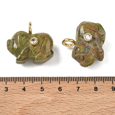 Natural Unakite Carved Pendants GG-CBA105B-03B-G-1