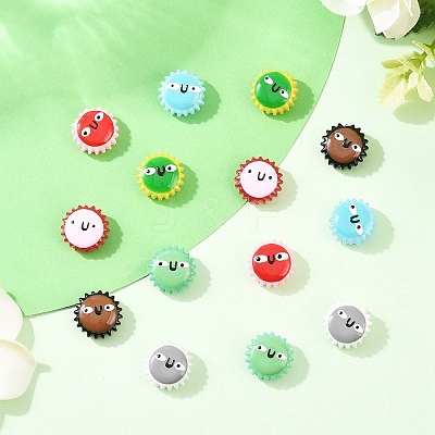 5Pcs Fuuny Painted Glass Beads Enamel Beads LAMP-YW0004-05A-1