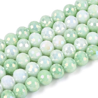 Anti-Tarnish Electroplate Glass Beads Strands X-GLAA-N056-6mm-09-1