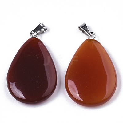 Natural Carnelian/Red Agate Pendants G-N0325-04-1