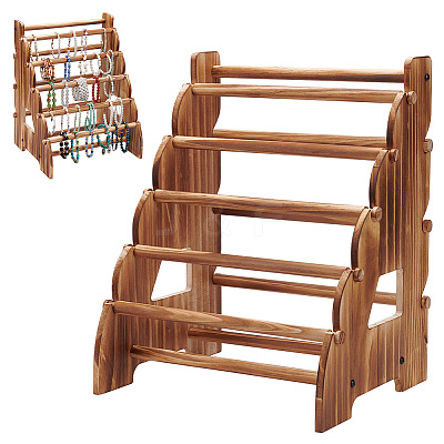 5 Layers Wood Bracelet Organizer Display Stands BDIS-WH0011-06-1