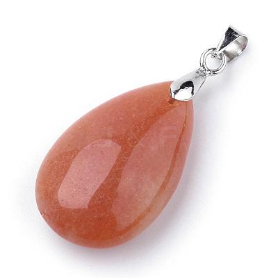 Natural Red Aventurine Pendants G-S243-25-1