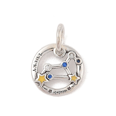 Luminous 925 Sterling Silver Rhinestone Constellation Charms STER-H114-01AS-08-1