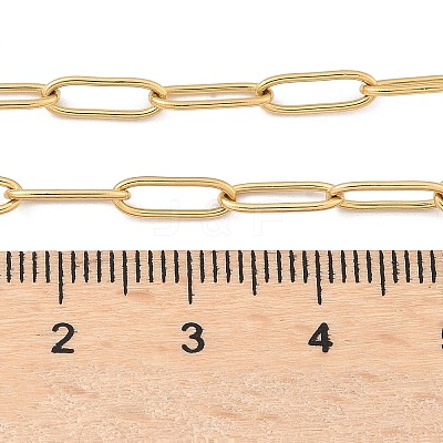 304 Stainless Steel Paperclip Chain Necklace NJEW-M183-04G-1