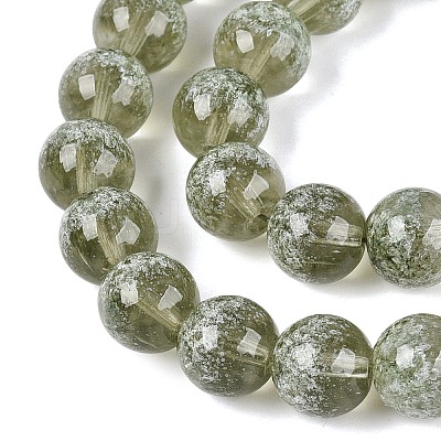 Transparent Half Spray Painted Glass Beads Strands GLAA-Q110-02A-05-1