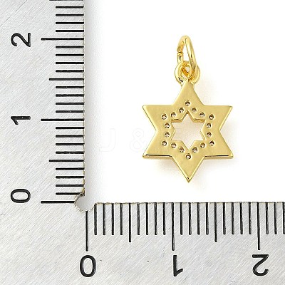 Star Rack Plating Brass Micro Pave Cubic Zirconia Pendants KK-S396-26-1