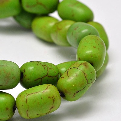 Dyed Barrel Synthetic Turquoise Beads Strands X-G-M142-08-1