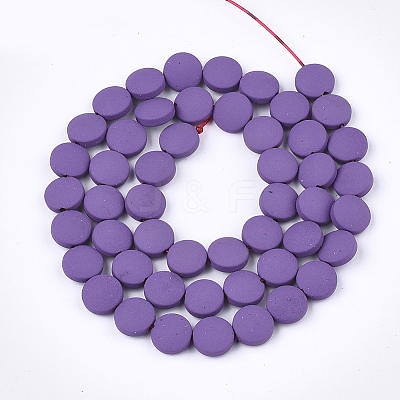 Spray Painted Non-magnetic Synthetic Hematite Beads Strands G-T116-02-15-1