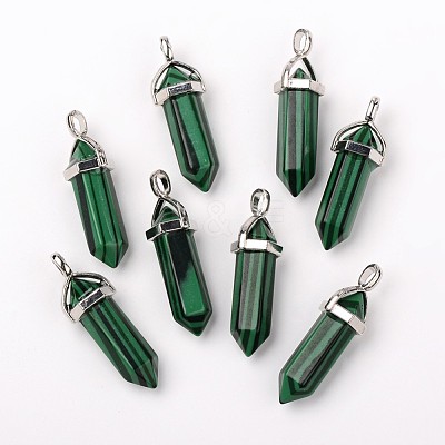Dyed Synthetic Malachite Pointed Pendants G-F295-03D-1