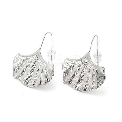 Non-Tarnish 304 Stainless Steel Ginkgo Leaf Dangle Earrings for Women EJEW-K243-03P-1