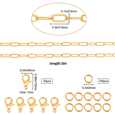 DIY Paperclip Chain Jewelry Making Kits DIY-SC0014-49G-1