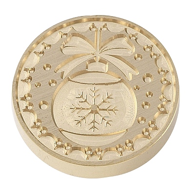 Christmas Series Wax Seal Brass Stamp Head AJEW-M037-01G-12-1
