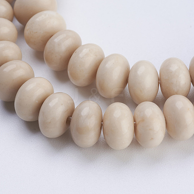 Natural Petrified Wood Beads Strands G-P354-07-8x5mm-1