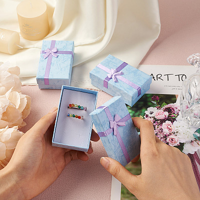 12Pcs Cardboard Jewelry Set Boxes CBOX-YS0001-01B-1
