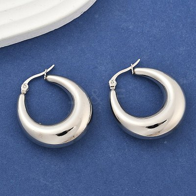 Non-Tarnish 304 Stainless Steel Chunky Hoop Earrings for Women EJEW-F280-06E-P-1