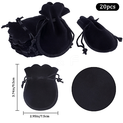 20Pcs Gourd Velvet Drawstring Bags TP-BBC0001-07A-04-1