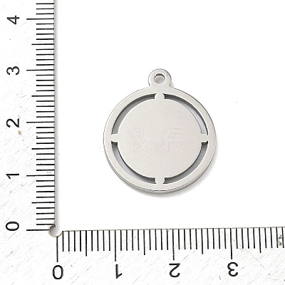 Hammered 304 Stainless Steel Pendants STAS-Z192-01GP-1