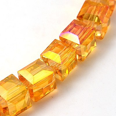 Electorplated Glass Beads EGLA-E006-3D-1