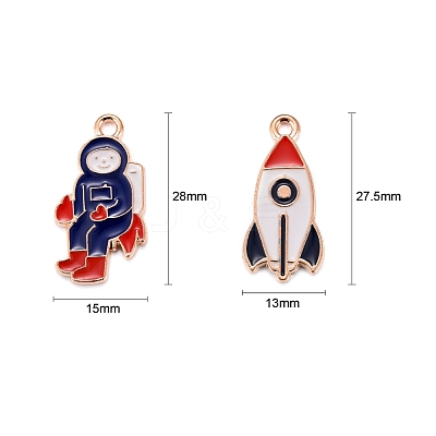 20Pcs 2 Style Zinc Alloy Enamel Pendants ENAM-LS0001-17G-1